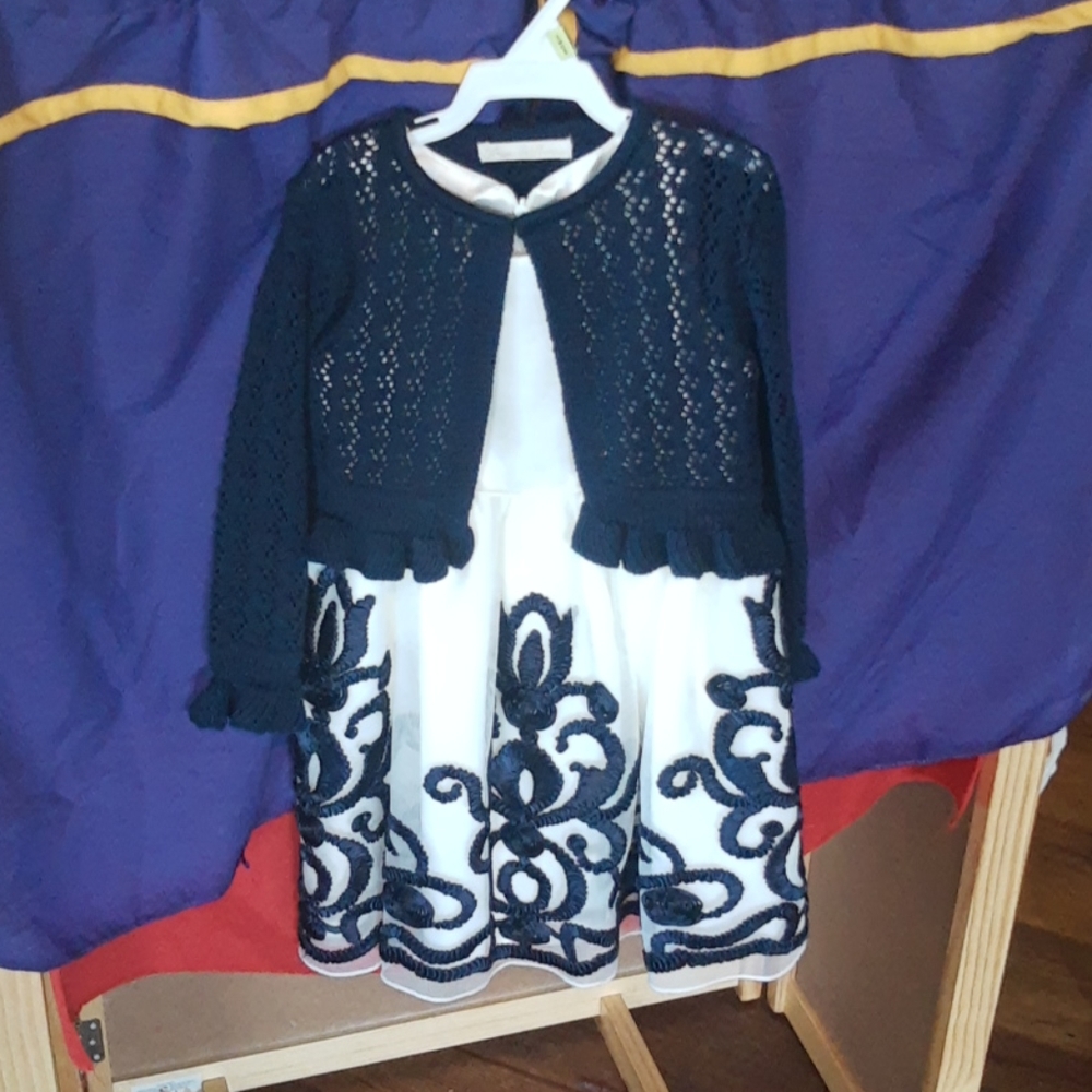 NWOT Beautiful Satin Tooled Dress w/satin details